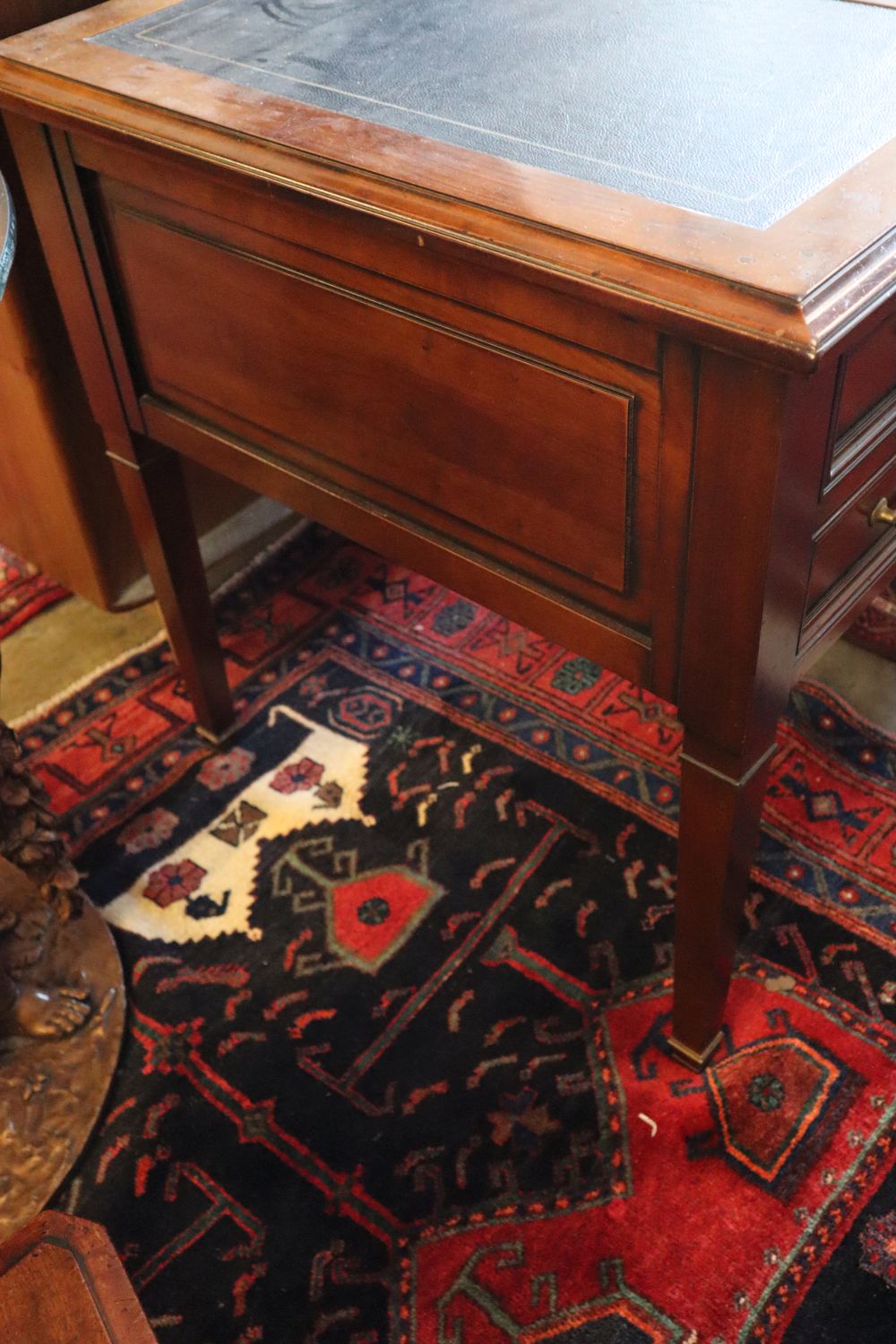 A French style mahogany bureau plat by Grange Furniture, width 160cm, depth 75cm, height 77cm